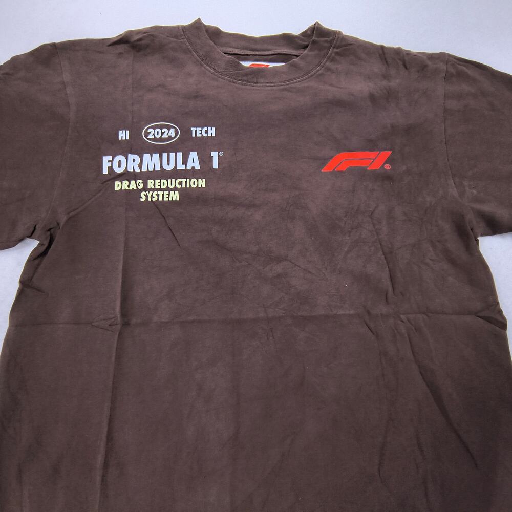 PacSun Formula 1 Crew Neck Long Sleeve T Shirt Mens Size Small S Brown